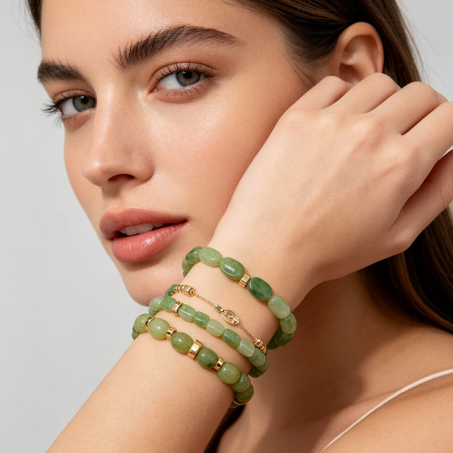 Pulseras de Resina en Lote | Set de 2 Piezas Elásticas | 3 Colores para Reventa | Joyería Mayorista España| 3 Colores Disponibles (Verde, Azul, Ámbar) | Joyería de Moda Mayorista| JI JOYA