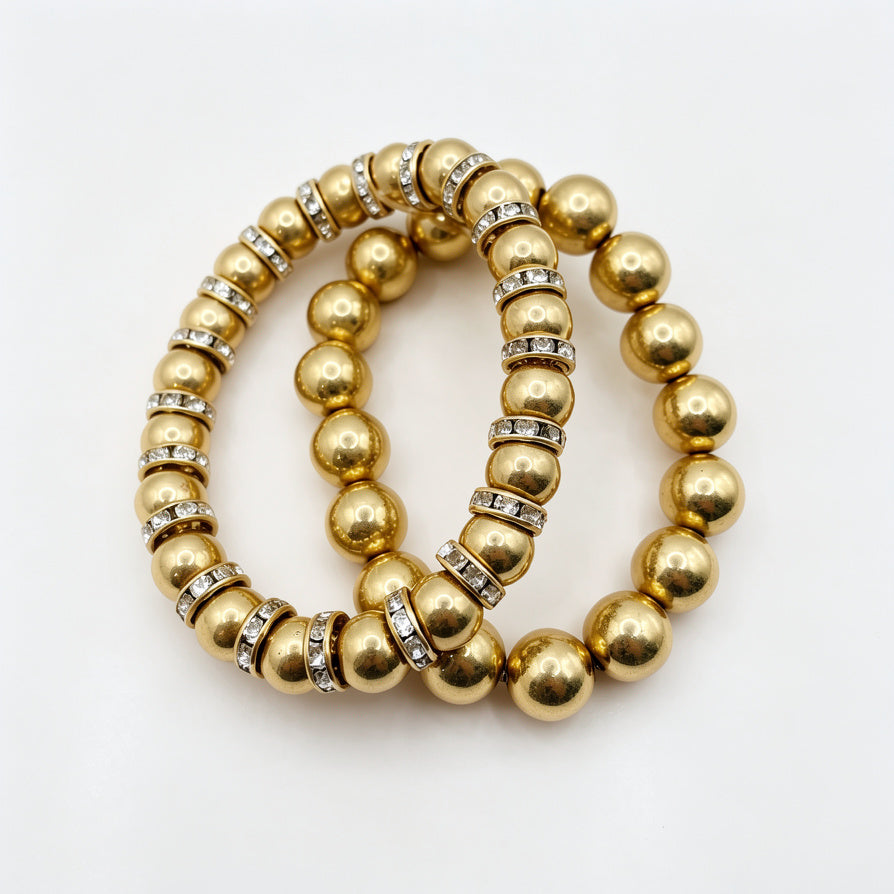 Pulsera Doble de Hematita con Circonias - Joyería de Moda al Por Mayor|JI JOYA