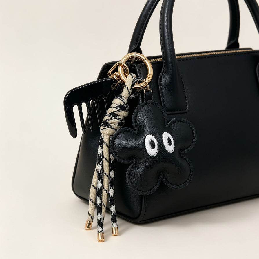 Llavero de Moda con Forma de Flor y Pinza de Pelo, Llavero Decorativo para Bolsos, Llavero de Cuero Sintético para Regalos al Por Mayor|JI JOYA