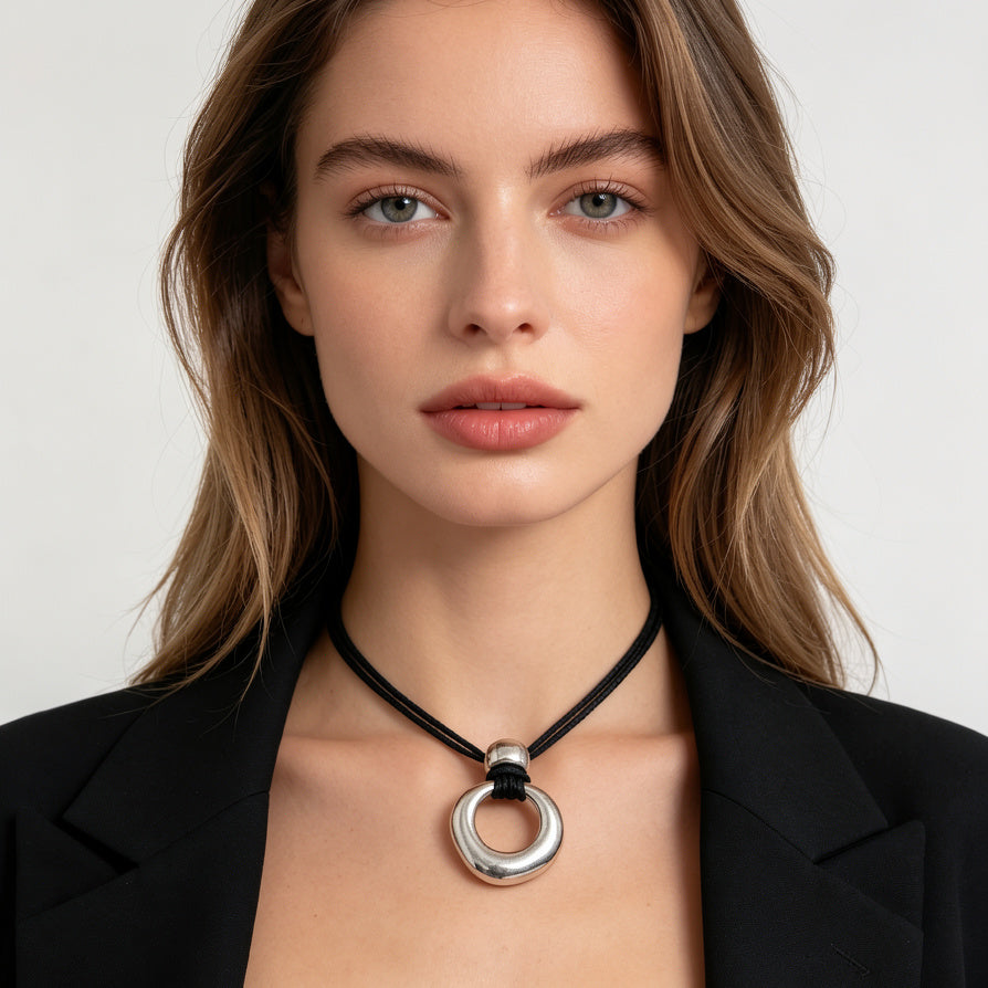 Joyas de Moda Set Pendientes y Collar de Aro - Al Por Mayor|JI JOYA