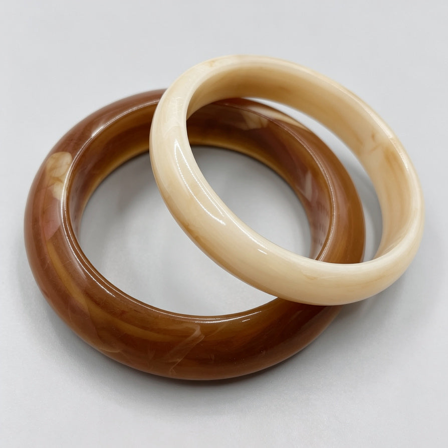 Pulseras de Ónix Marrón y Crema al por mayor | Brazaletes de Resina Elegantes para Distribuidores|JI JOYA