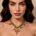 Collar Maxi Elefante Boho - Joyería Étnica con Dijes Múltiples|JI JOYA