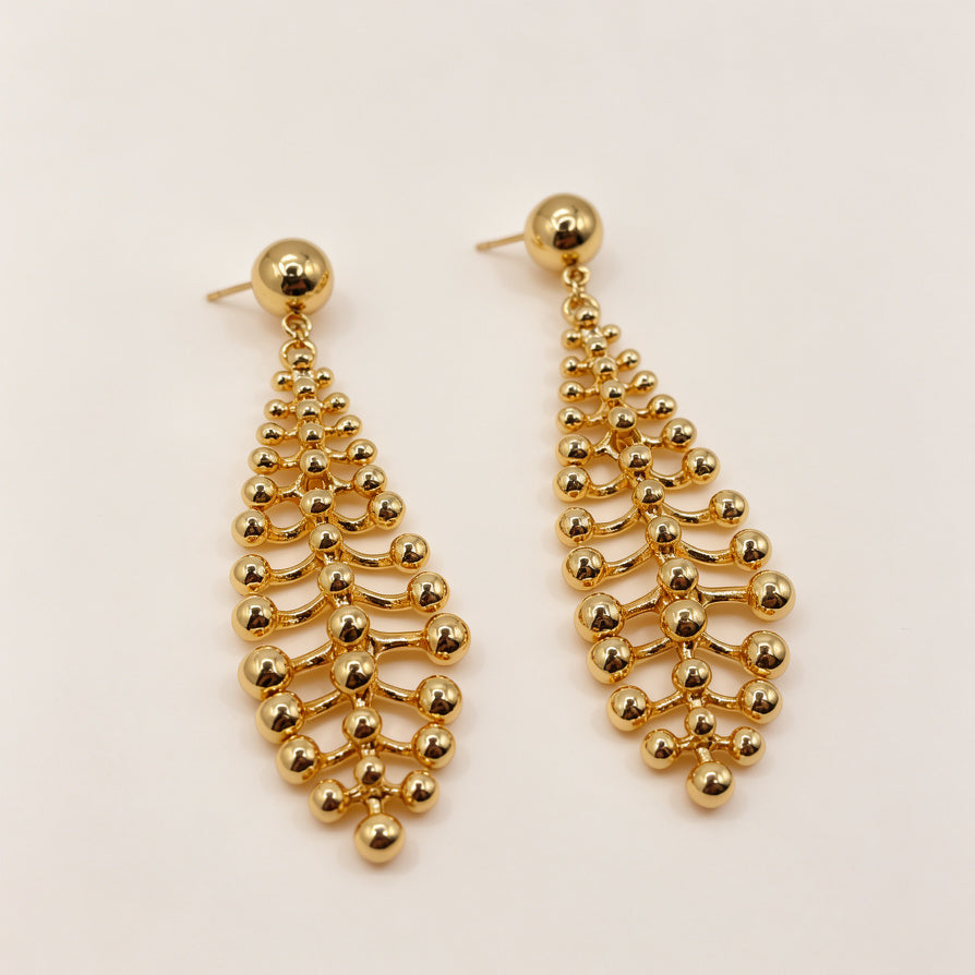 Pendientes Colgantes Diseño Espina de Pescado - Venta al Por Mayor|JI JOYA