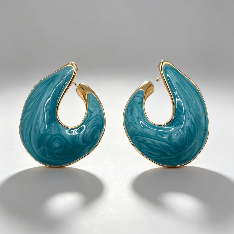 Pendientes de Diseño Ovalado Moderno - Joyería de Lujo al Por Mayor para Mujer|JI JOYA