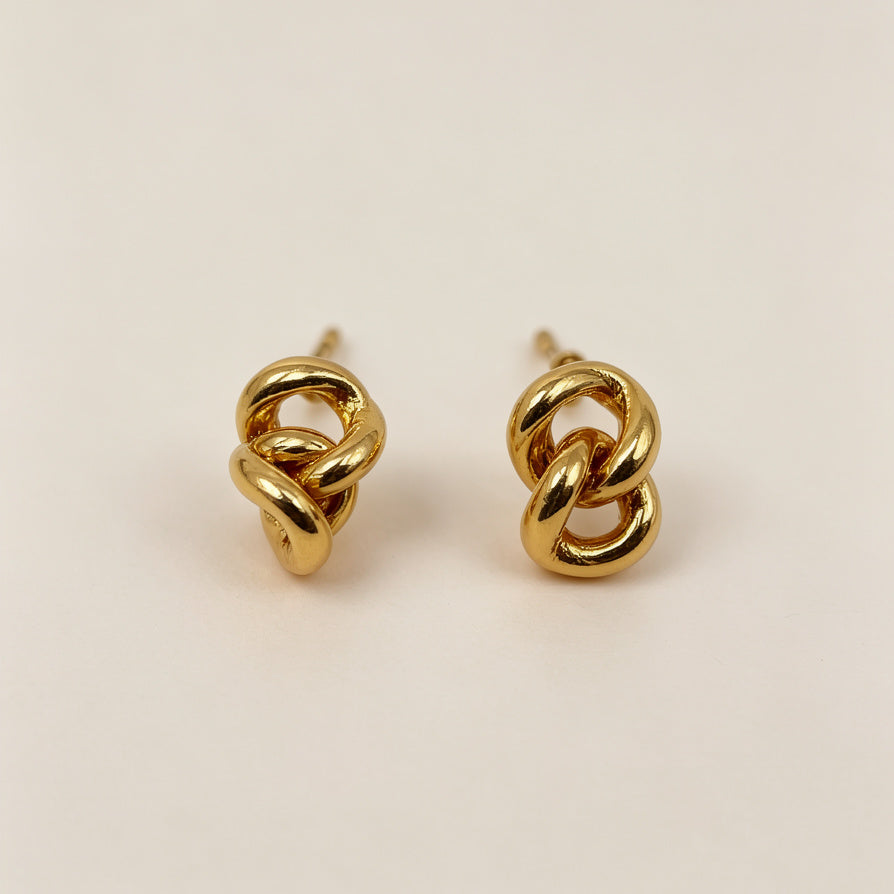 Aretes de Nudo Dorado al Por Mayor | Joyería de Moda para Mujer|JI JOYA