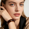 Pulsera Ancha de Resina con Patrón Carey | Brazalete de Moda Vintage para Mujer | Joyería Mayorista|JI JOYA