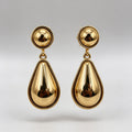 Pendientes de Gota Doble Color Oro/Plata - Bisutería de Aleación de Zinc al Por Mayor - Elegantes y Versátiles para Mujer|JI JOYA