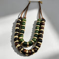 Collares de Cuentas de Resina de Doble Capa con Detalles Dorados | Collares Llamativos de Moda para Mujer | Mayorista|JI JOYA