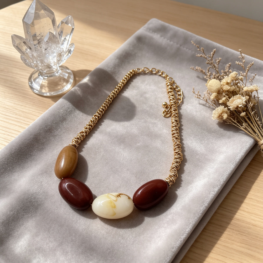 Collar de Ámbar con Diseño de Cuentas Ovaladas - Venta al por Mayor para Joyerías|JI JOYA