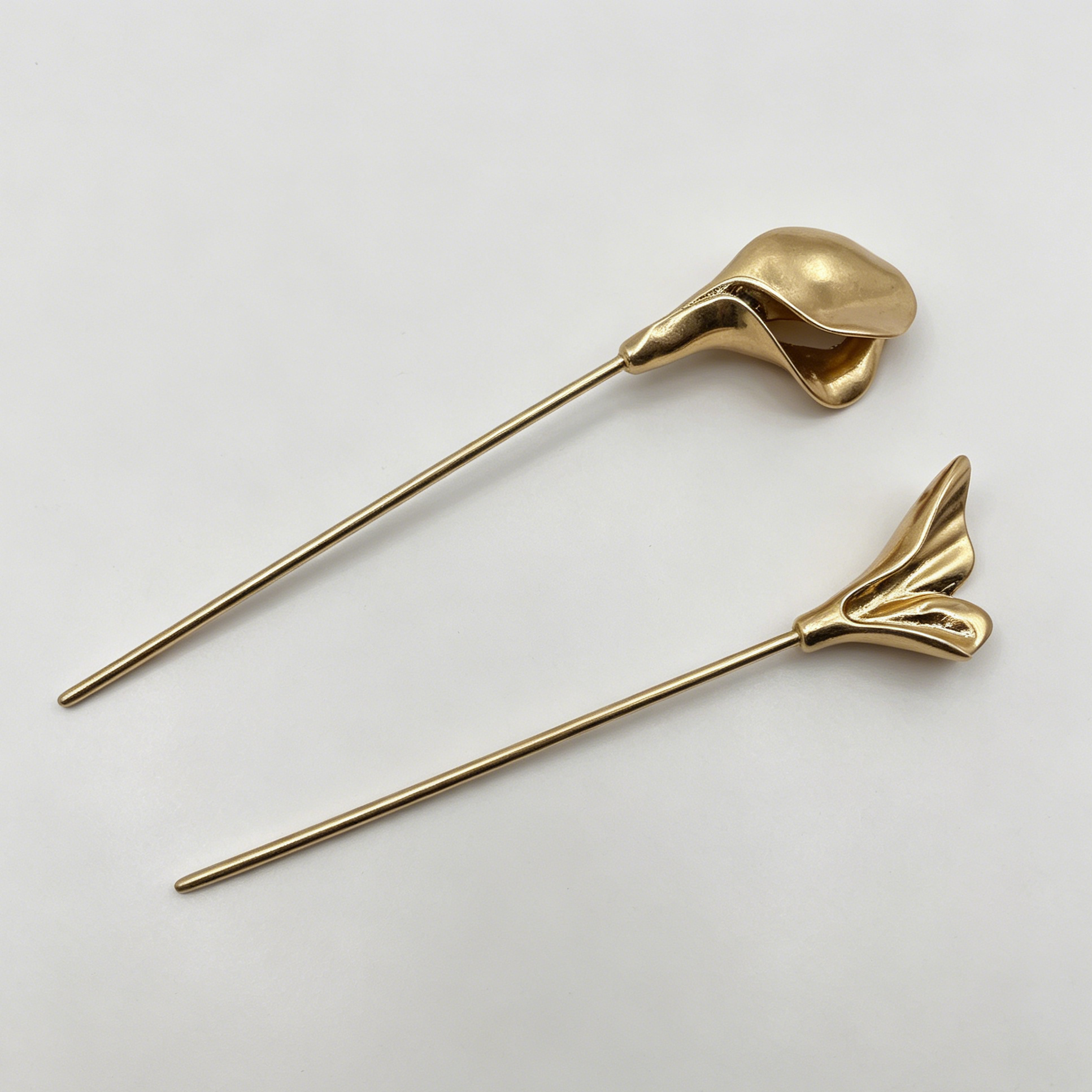 Mayoreo Horquilla de Pelo de Metal Dorado en Forma de Flor, Pinza para el Pelo Minimalista, Accesorio de Pelo Elegante para Mujer, Venta al Por Mayor para Tiendas de Bisutería|JI JOYA