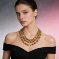 Colar de Camadas de Metal Dourado Vintage - Joias de Moda para Mulher | Elegante e Boho