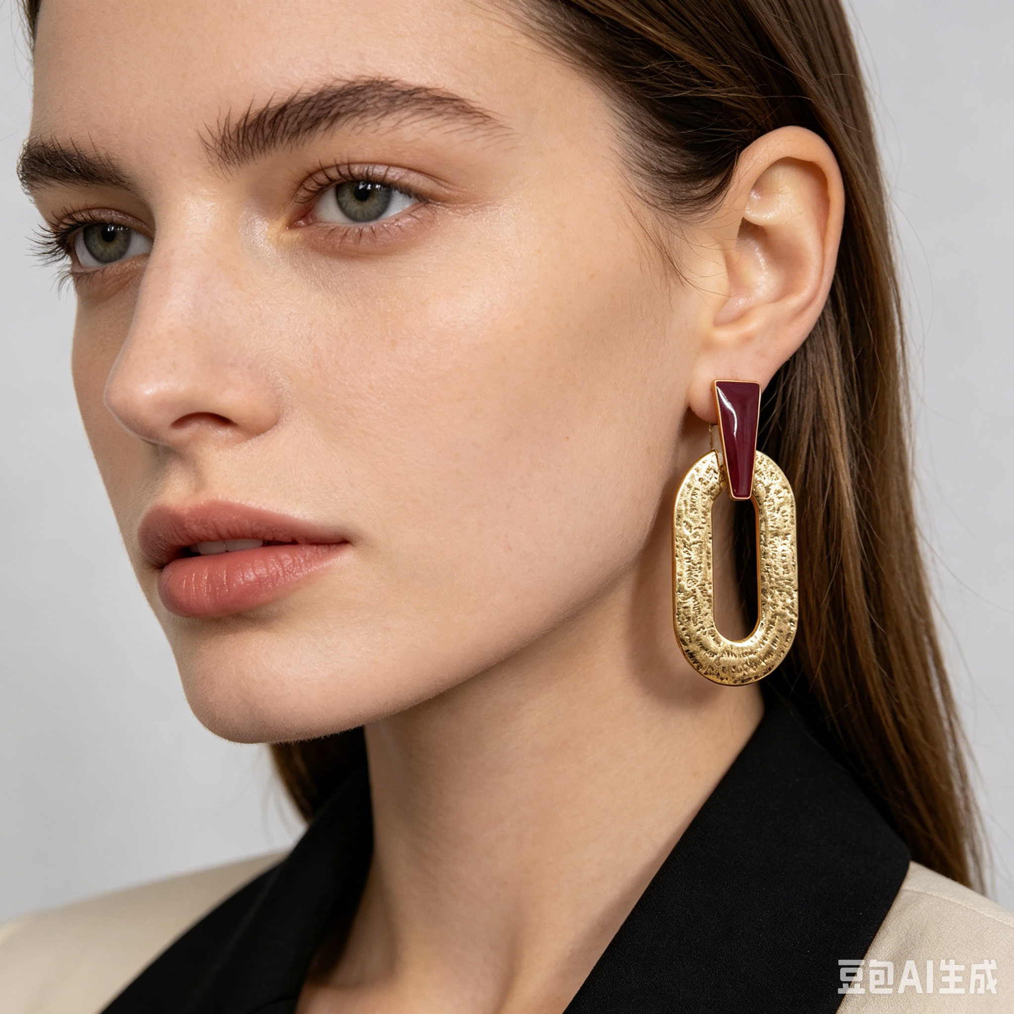 Pendientes Geométricos de Esmalte Dorado, 2 Colores, Aretes de Moda al Por Mayor, S925|JI JOYA