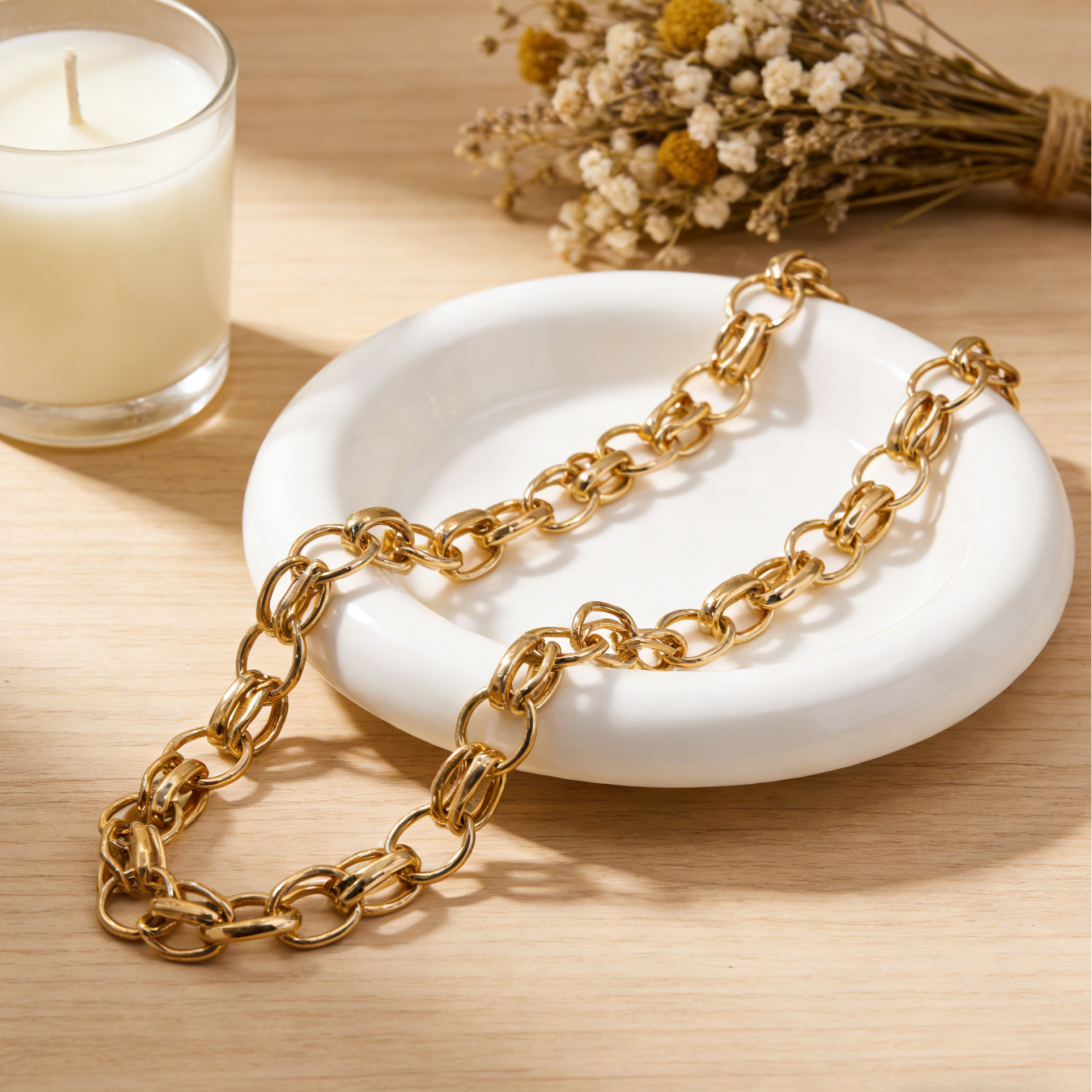 Collar de cadena gruesa de plata - Joyería minimalista y elegante