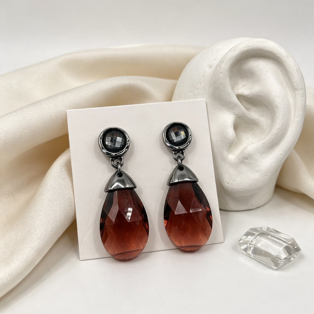 Pendientes colgantes con piedra facetada | Lote para tiendas y distribuidores|JI JOYA