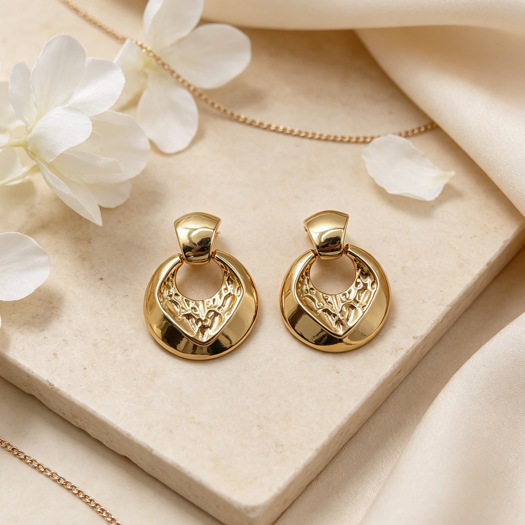 Pendientes Aro Texturizados Dorados & Plateados | Mayorista Joyería Moda Lote al Por Mayor|JI JOYA