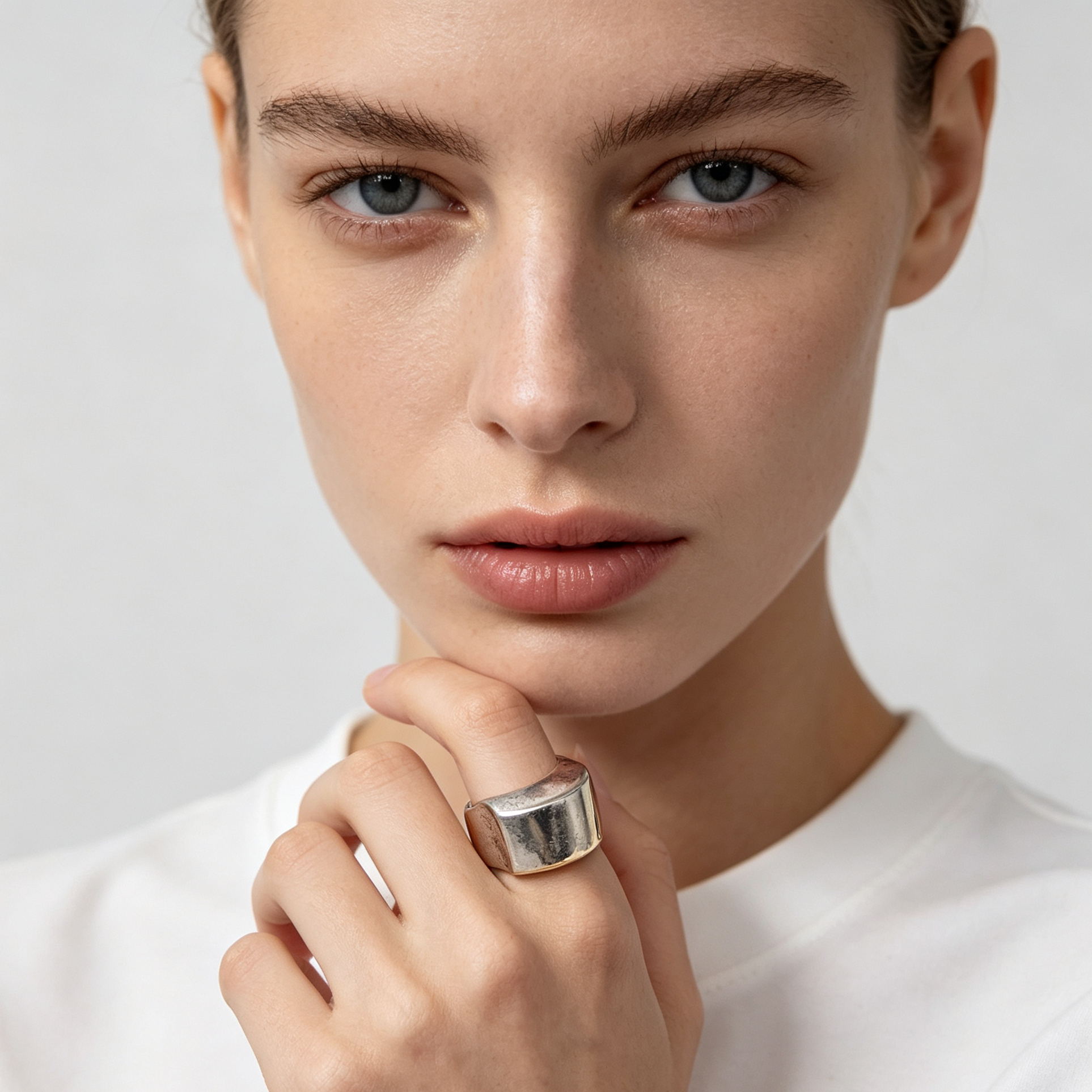 Anillos combinados bicolor dorado y plateado, anillos anchos minimalistas, joyería al por mayor|JI JOYA