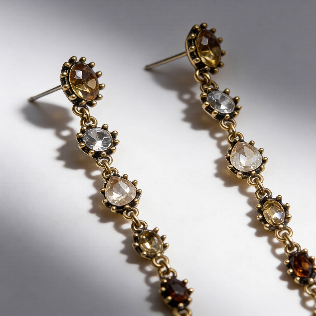 Collar y Pendientes de Inspiración Vintage con Gemas Coloridas | Joyería de Lujo