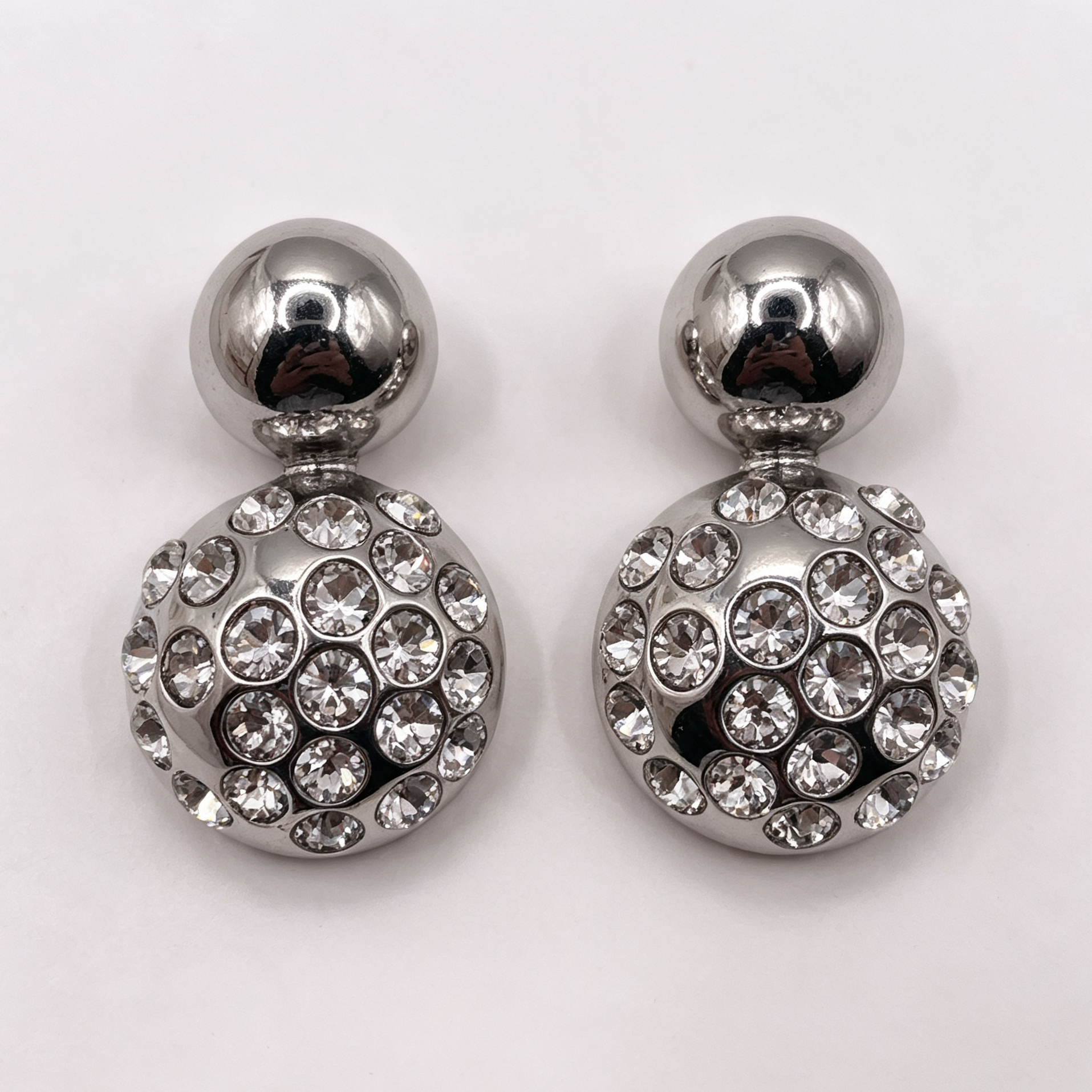 Pendientes Bolos con Cristales, Oro y Plata, Mayorista Joyería Moda | JI JOYA