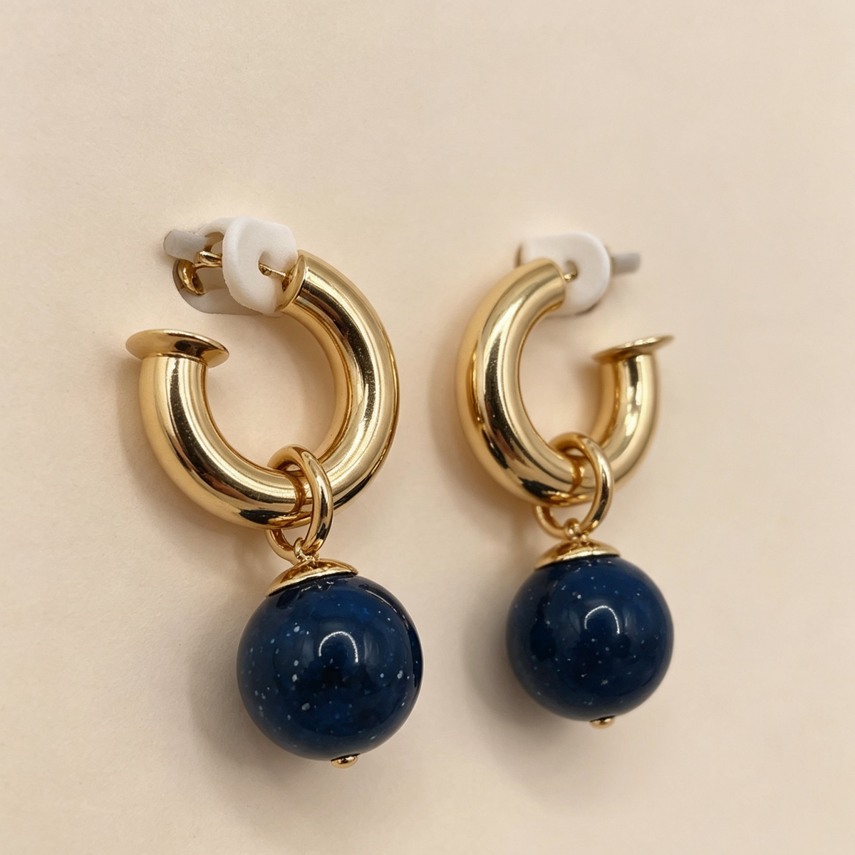 Pendientes clip sin agujero oreja, aro dorado colgante bola multicolor, accesorios moda al por mayor|JI JOYA