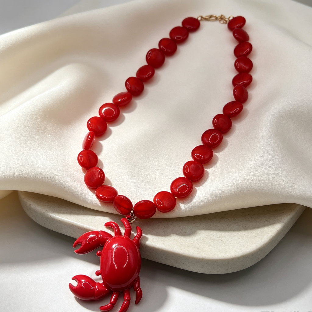 Collares con dije de cangrejo de dos colores | Mayorista JI JOYA