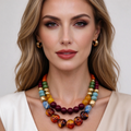 Collar Doble de Cuentas Multicolor Bohemio, Bisutería de Moda al Por Mayor|JI JOYA