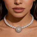 Conjunto de Joyería de Perlas y Cristales - Collar y Pendientes para Ocasiones Especiales