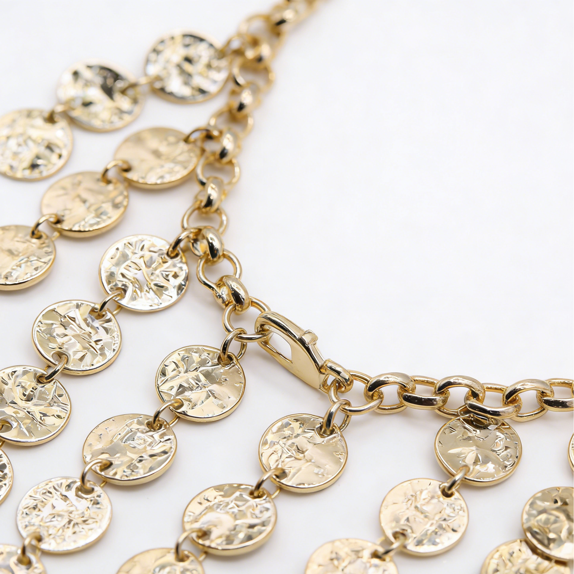 Conjunto de joyas con borlas y monedas de oro | Collar y pendientes bohemios chic