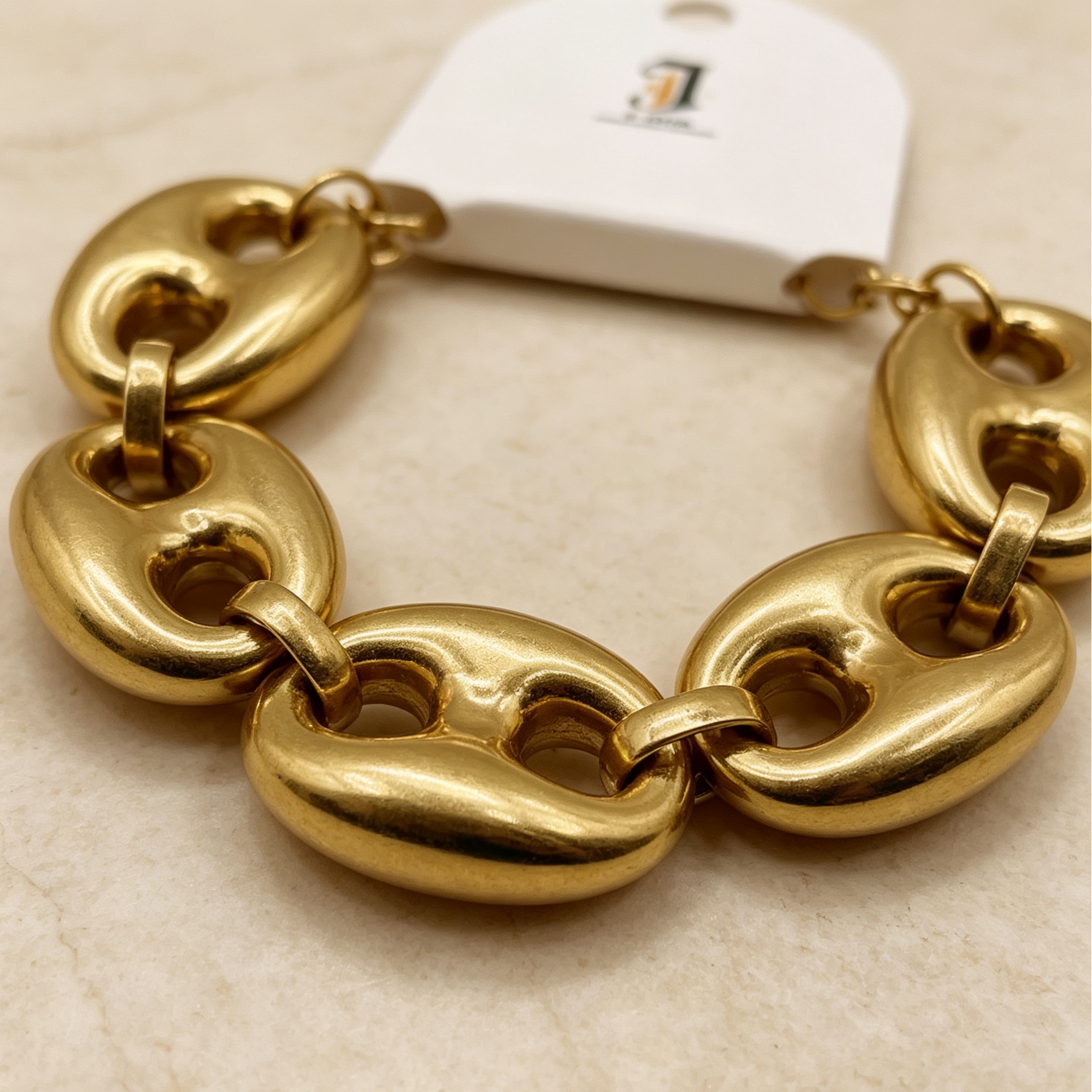 Set de Joyería Cadena Granos de Café Dorada, Collar, Brazalete y Pendientes, Accesorios de Moda Mayorista|JI JOYA