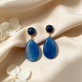 Pendientes gota resina bicolor, pendientes colgantes elegantes al por mayor para mujer|JI JOYA
