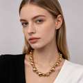 Collar choker de corazones dorados | Lote al por mayor joyería tendencia 2026|JI JOYA