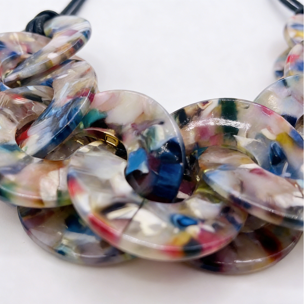 Gargantilla Bohemia de Resina con Discos | Collar Multicolor para Festivales para Mujer