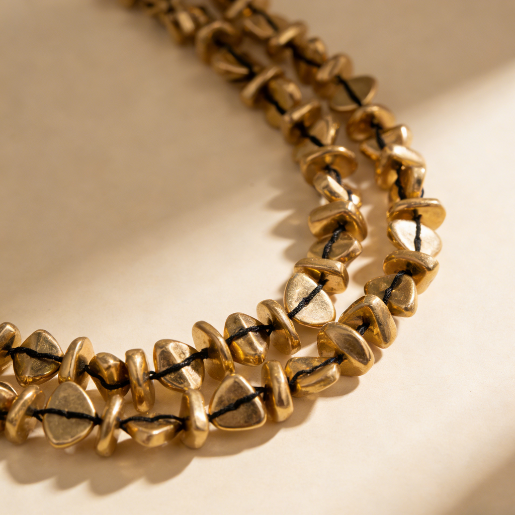 Colar de Camadas de Metal Dourado Vintage - Joias de Moda para Mulher | Elegante e Boho