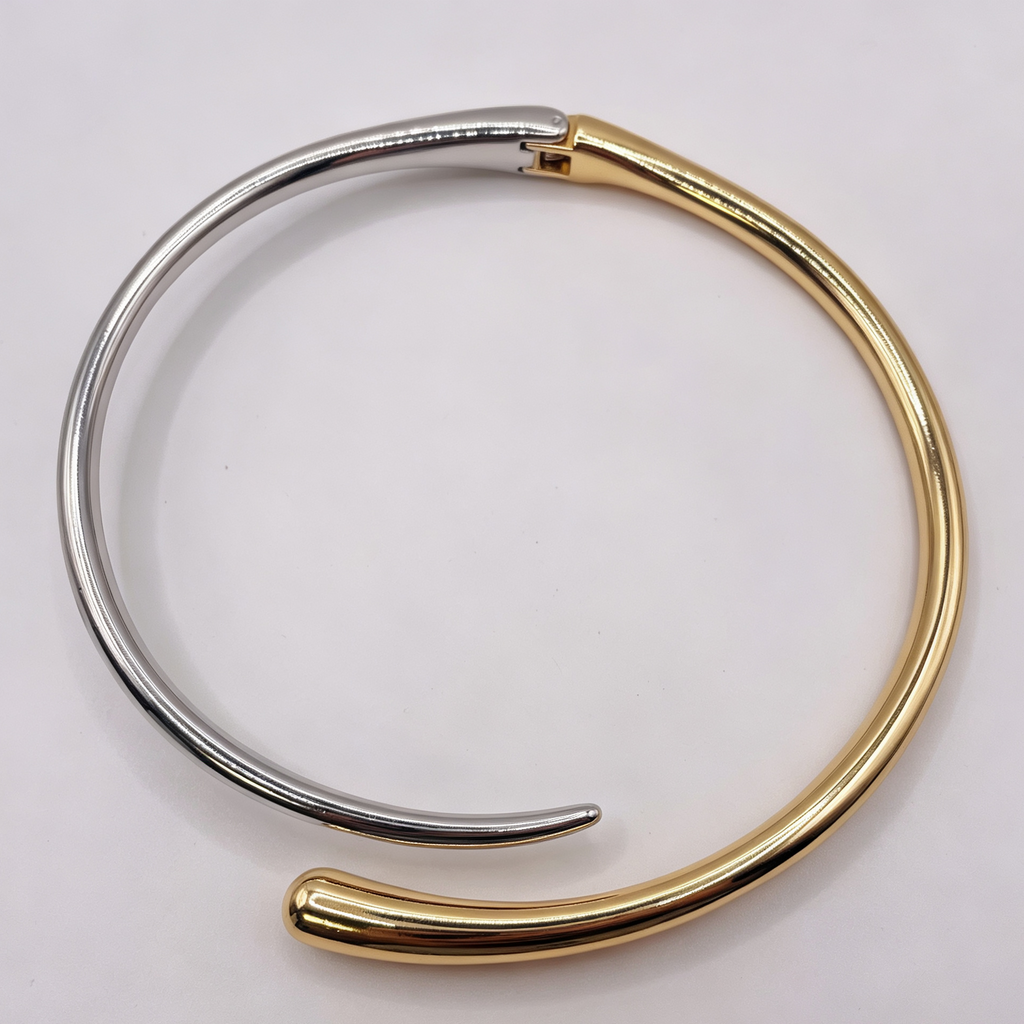 Collar Choker Minimalista Dorado, Diseño Abierto, Joyería Moda Mayorista|JI JOYA