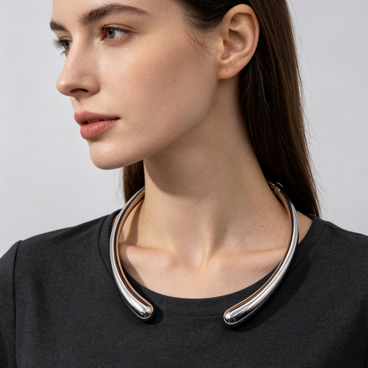 Collar Cuello Abierto Minimalista, 2 Colores, Proveedor de Joyería|JI JOYA