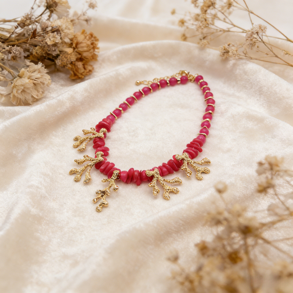 Collar de cuentas rosa|verde dopamina de verano | Collar de clavícula de lujo asequible y estilo resort de playa|JI JEWELLERY