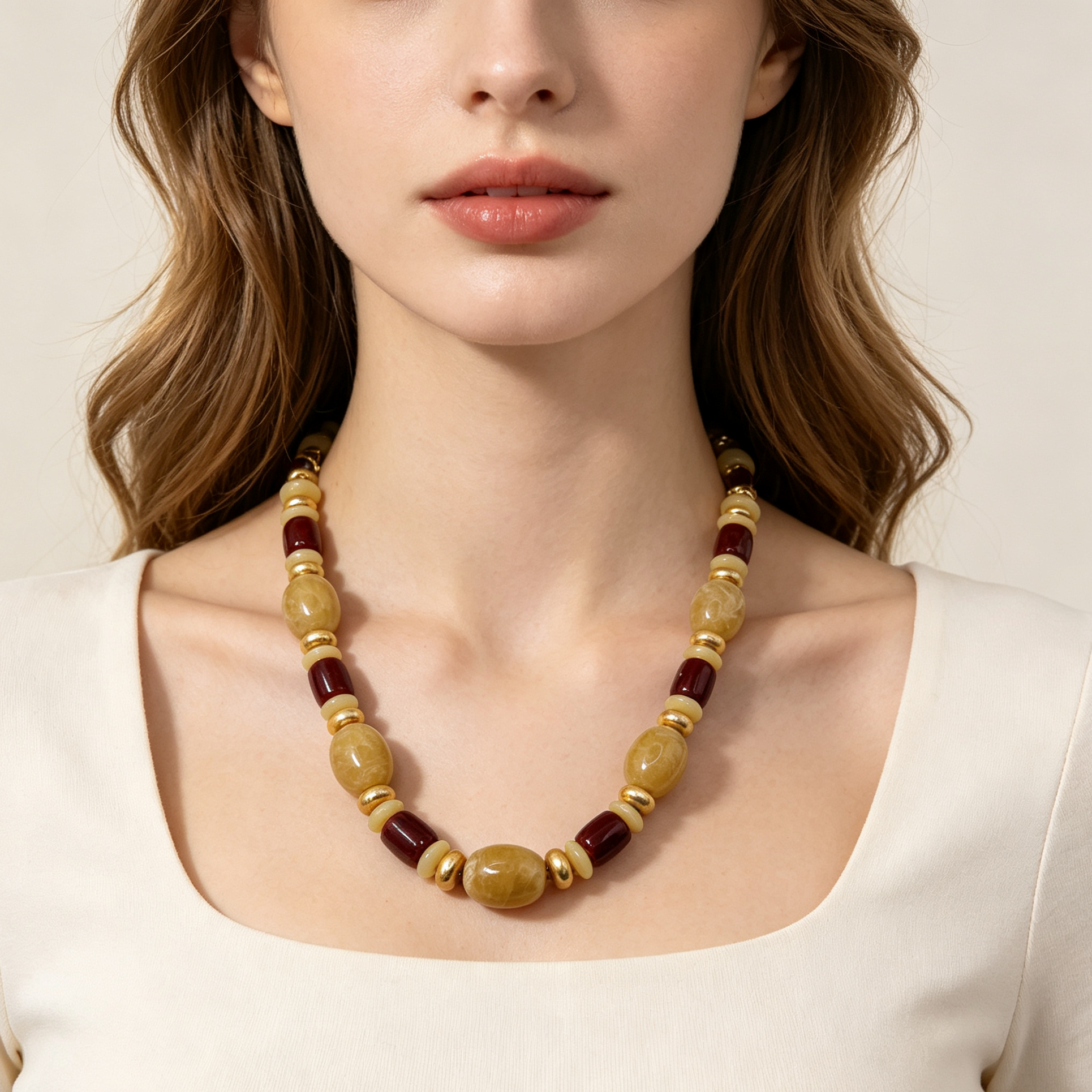 Collar de cuentas vintage multicolor, collar de moda étnico para mujer, accesorios al por mayor|JI JOAY