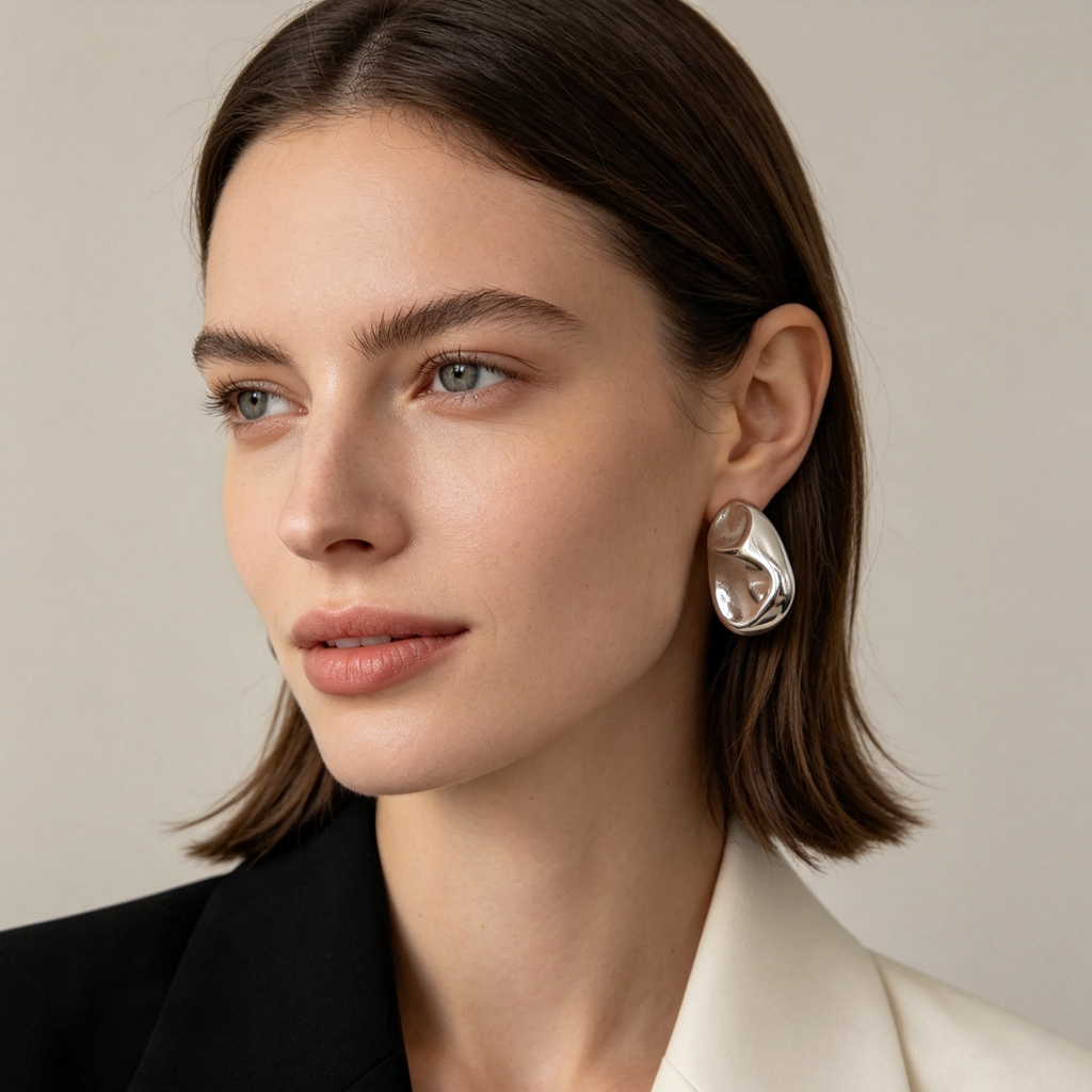 Pendientes Forma Píedra Irregulares | Joyería Mayorista JI JOYA, Oro & Plata
