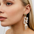 Pendientes de Concha Marina con Detalles de Oro | Colección Costera Boho