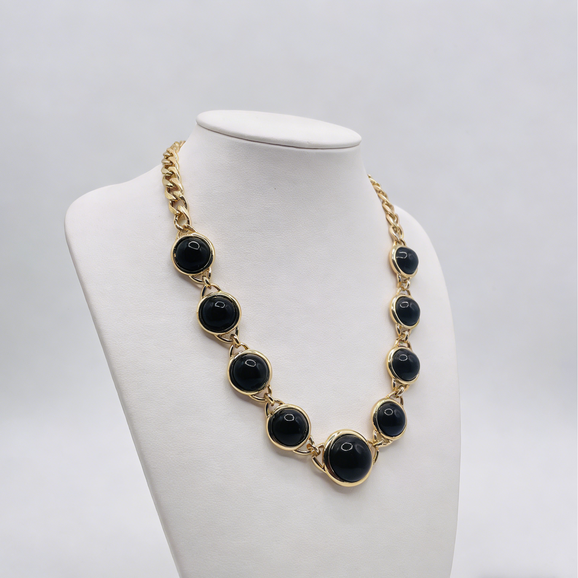 Conjunto de Joias em Ouro [Ónix Preto/Olho de Tigre] | Colar e Pulseira para Mulher