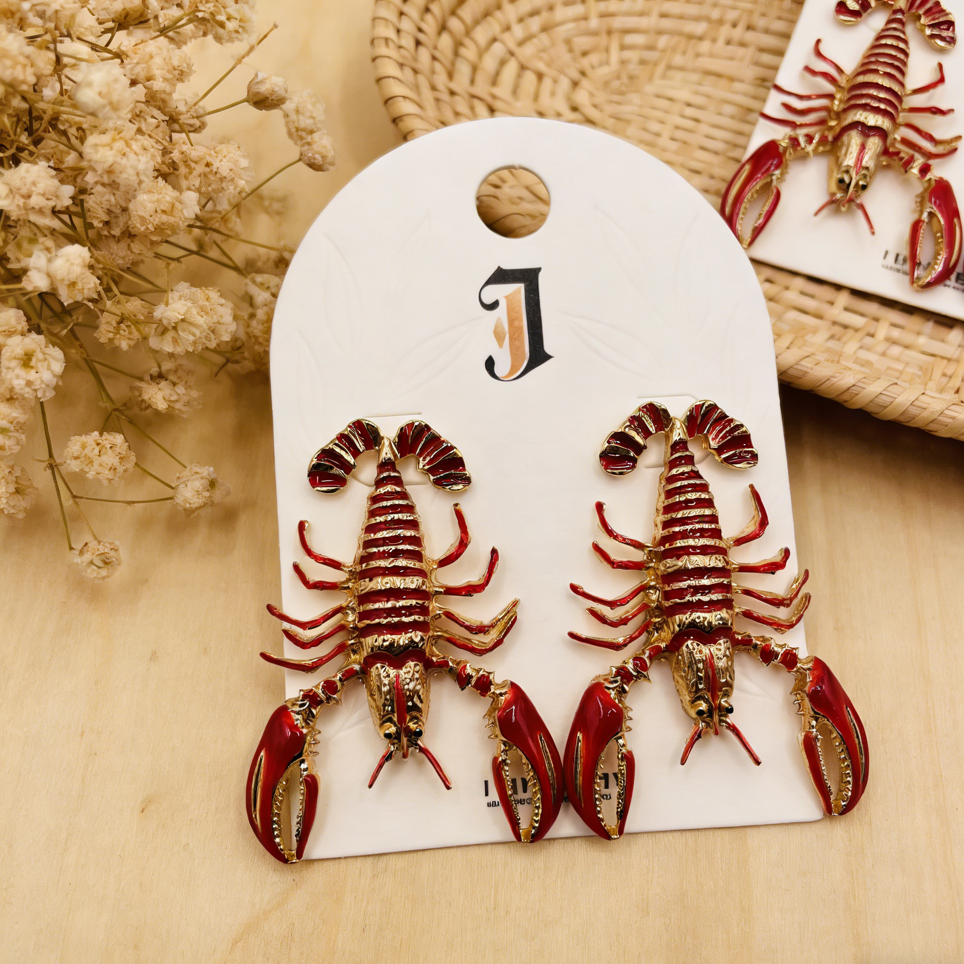 Pendientes Statement de Langosta - Accesorio de Moda Único|JI JEWELLERY