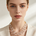 Collar de cuentas transparentes multicapa | Accesorio de moda mayorista|JI JOYA