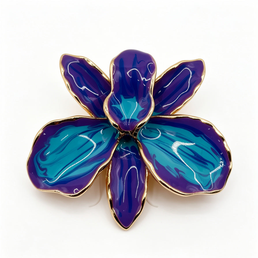 Broche de Orquídea con Esmalte - Joyería de Moda para Mayoristas | JI JOYA