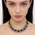 Collar de cadena bicolor de lapislázuli: joyería de lujo para mujer