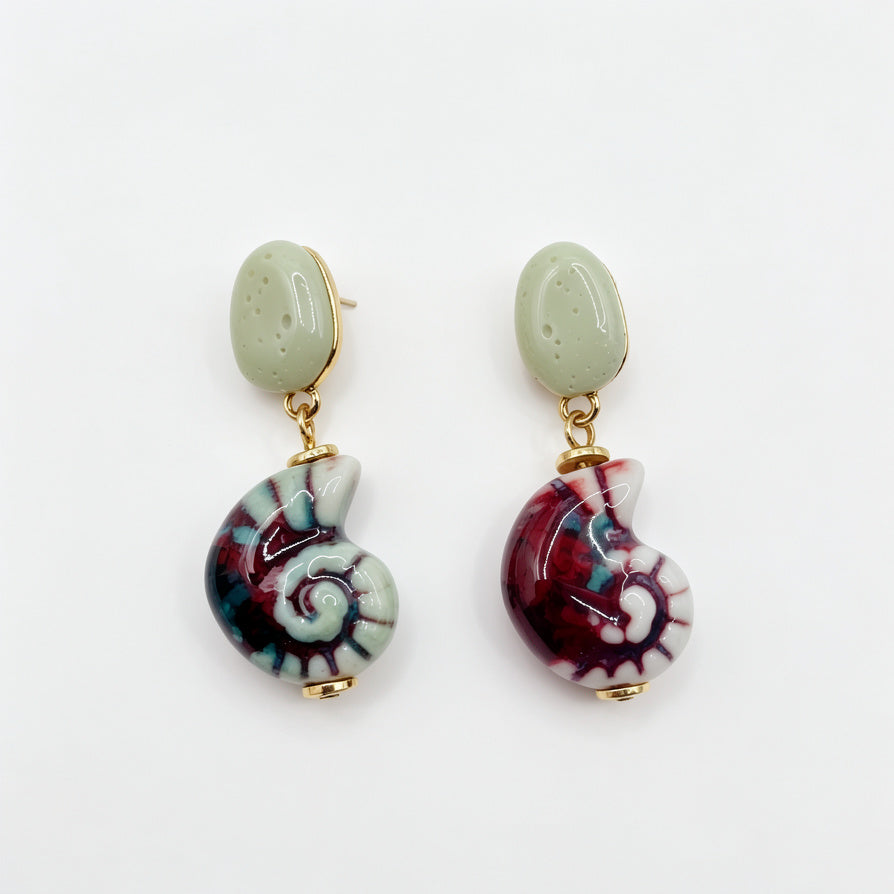 Pendientes Colgantes de Caracol Cerámica - Joyería de Moda al Por Mayor|JI JOYA