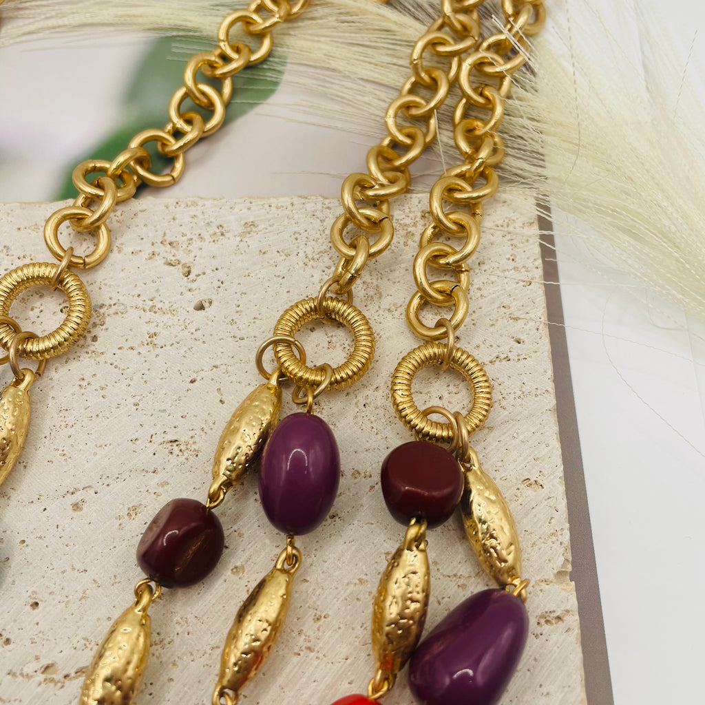 JI JOYA VENTA AL POR MAYOR,COLLAR MULTICOLOR IRREGULAR