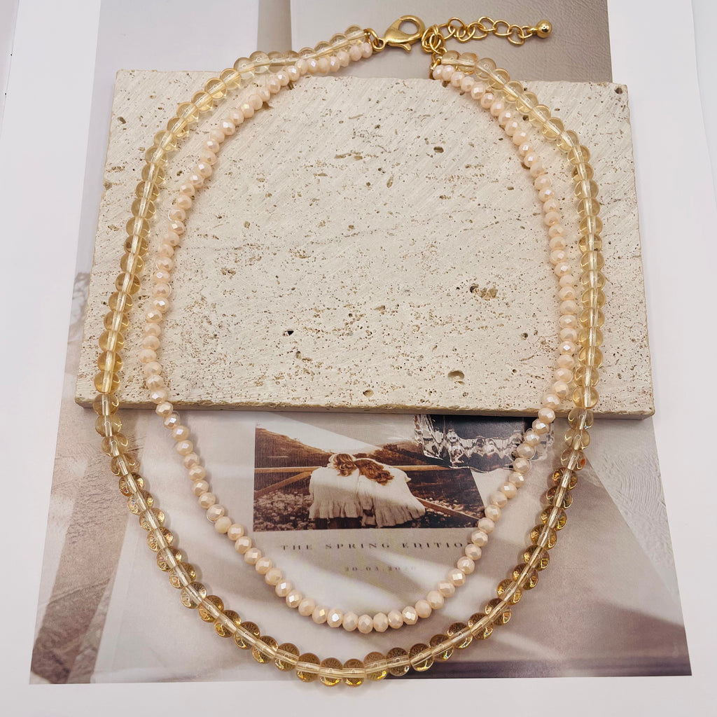 JI JOYA VENTA AL POR MAYOR|Collar Doble de Cuentas de Moda | 2 Colores | Bisutería al Por Mayor para Mujer