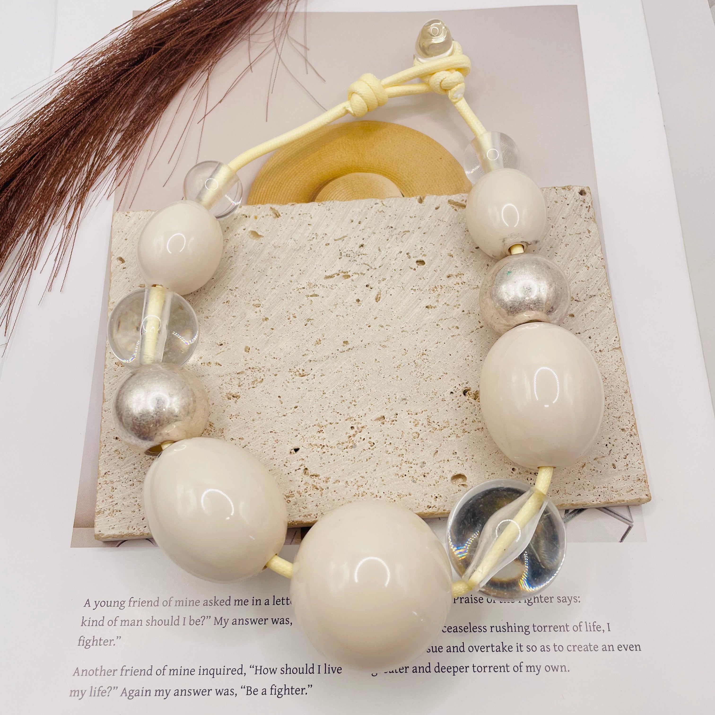JI JOYA VENTA AL POR MAYOR|Collar de cuentas grandes estilo moderno | Colgante de moda para mujer | 3 colores disponibles | Venta al por mayor