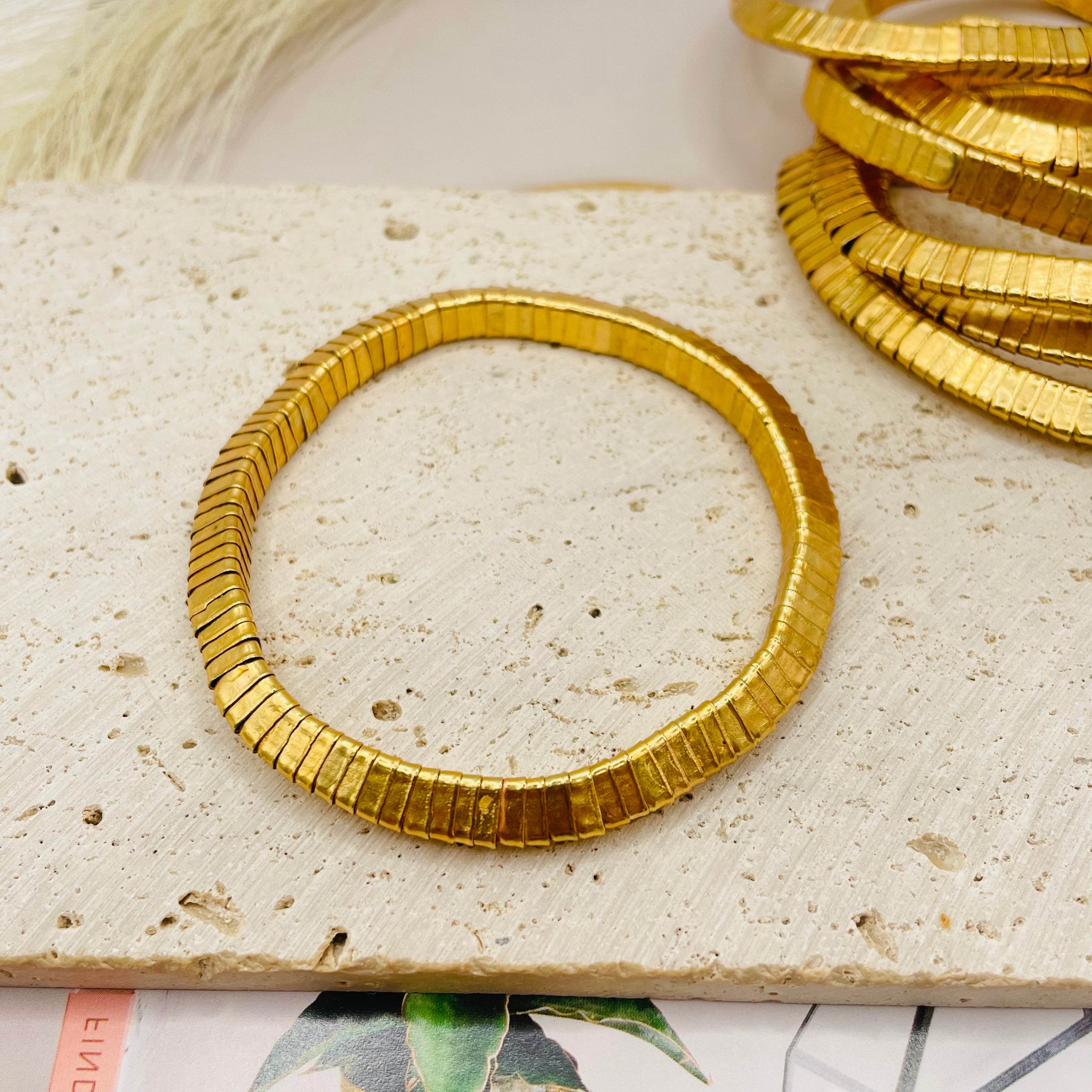 JI JOYA VENTA AL POR MAYORCadena Plana Serpiente Dorado - Collar / Pulsera Multicapa Mayorista Bisutería Moda Mujer