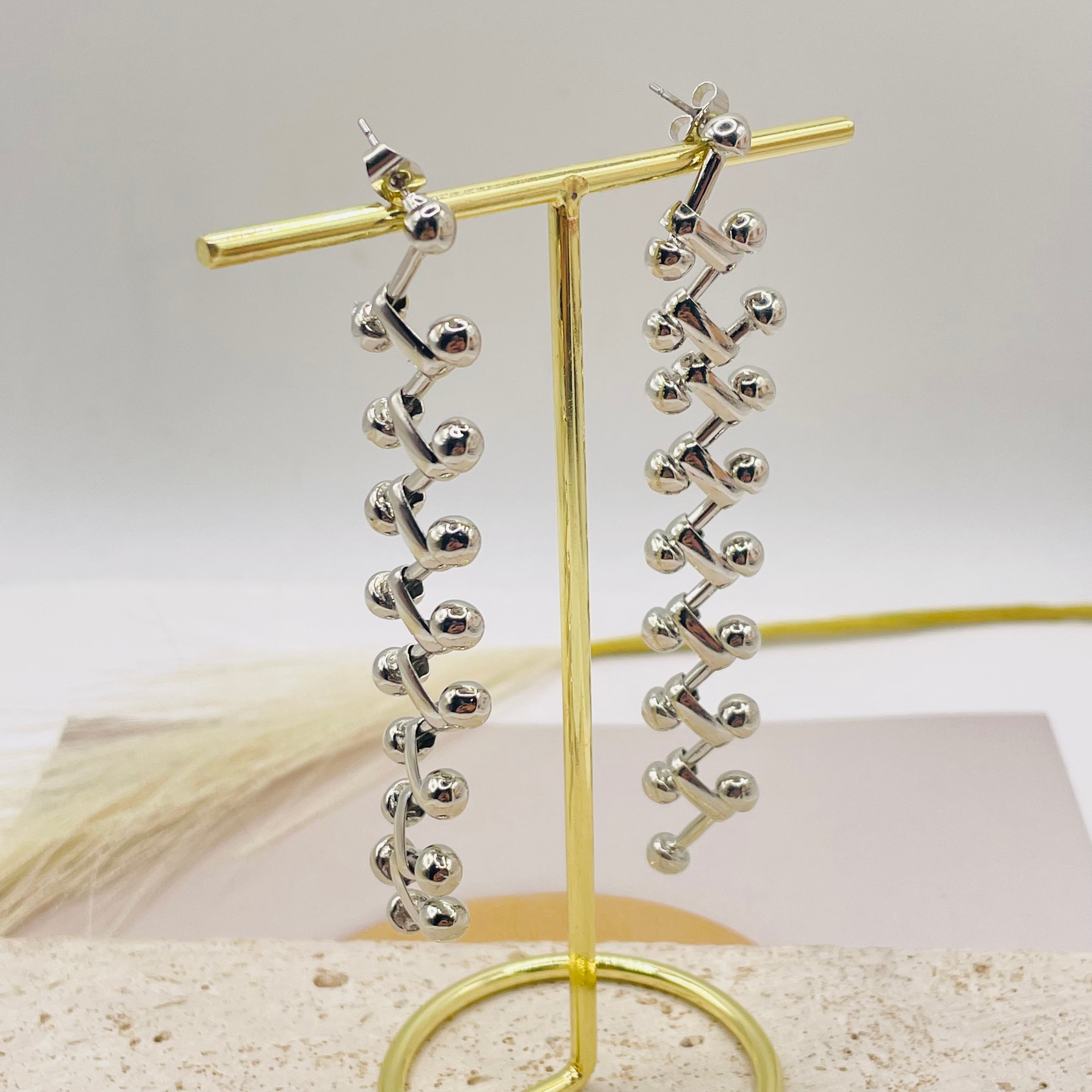 JI JOYA VENTA AL POR MAYOR,Conjunto de collar y pendientes de cadena trenzada