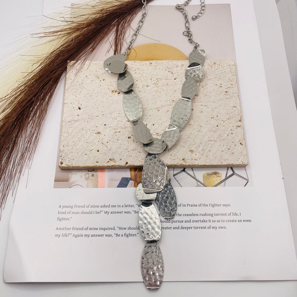 JI JOYA VENTA AL POR MAYOR|Conjunto de Collar y Pendientes Minimalistas de Plata | Joyería de Moda para Mujer | Venta al Por Mayor